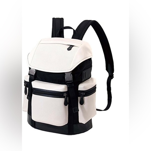COACH Terrain Trek Pack in Perforated Mixed Materials B&W - Picture 1 of 2